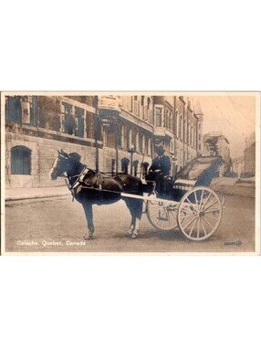 Caleche, Quebec, Canada Horse-drawn Carriage Postcard